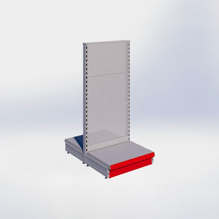 Middenstelling perforatie - H140 x B66,5 x D47 cm - 1 niveau - Grijs