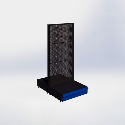 Middenstelling perforatie - H140 x B66,5 x D47 cm - 1 niveau - Zwart