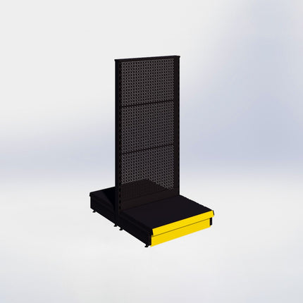 Middenstelling perforatie - H140 x B66,5 x D47 cm - 1 niveau - Zwart