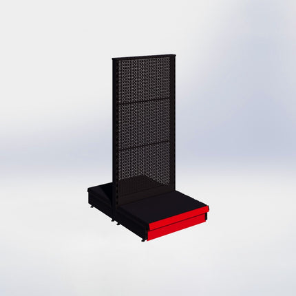 Middenstelling perforatie - H140 x B66,5 x D47 cm - 1 niveau - Zwart