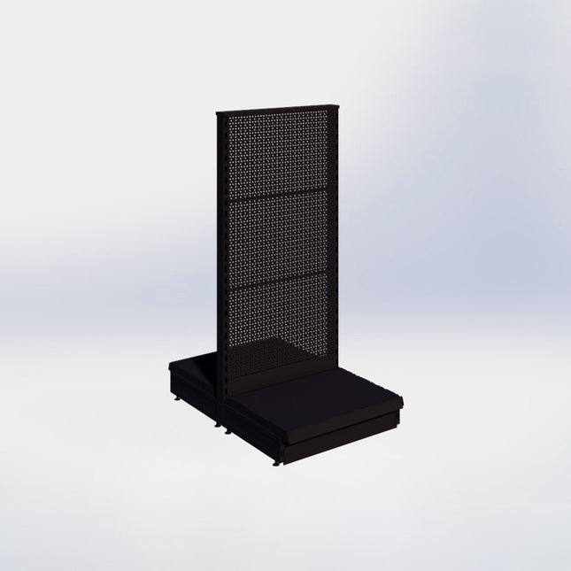 Middenstelling perforatie - H140 x B66,5 x D47 cm - 1 niveau - Zwart