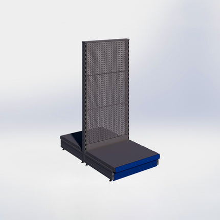 Middenstelling perforatie - H140 x B66,5 x D57 cm - 1 niveau - Antraciet