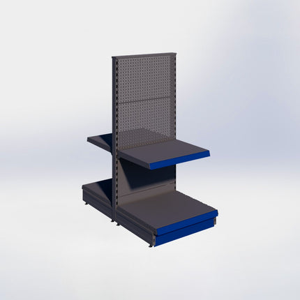 Middenstelling perforatie - H140 x B66,5 x D57 cm - 2 niveaus - Antraciet