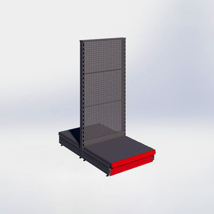 Middenstelling perforatie - H140 x B66,5 x D57 cm - 1 niveau - Antraciet