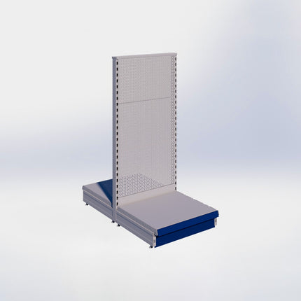 Middenstelling perforatie - H140 x B66,5 x D57 cm - 1 niveau - Grijs