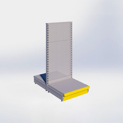 Middenstelling perforatie - H140 x B66,5 x D57 cm - 1 niveau - Grijs