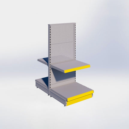 Middenstelling perforatie - H140 x B66,5 x D57 cm - 2 niveaus - Grijs