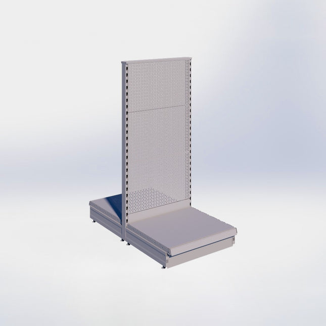 Middenstelling perforatie - H140 x B66,5 x D57 cm - 1 niveau - Grijs