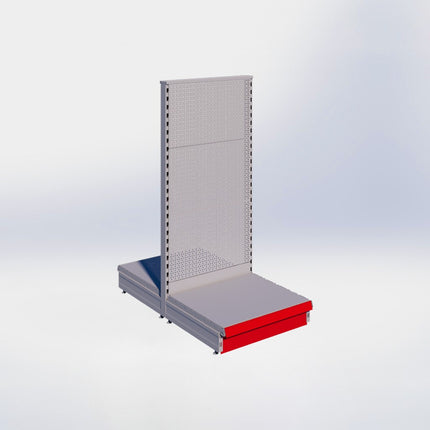 Middenstelling perforatie - H140 x B66,5 x D57 cm - 1 niveau - Grijs