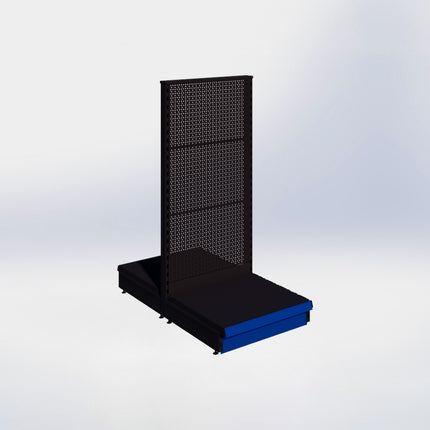 Middenstelling perforatie - H140 x B66,5 x D57 cm - 1 niveau - Zwart