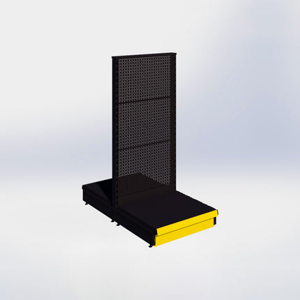 Middenstelling perforatie - H140 x B66,5 x D57 cm - 1 niveau - Zwart