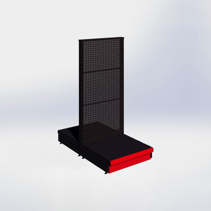 Middenstelling perforatie - H140 x B66,5 x D57 cm - 1 niveau - Zwart