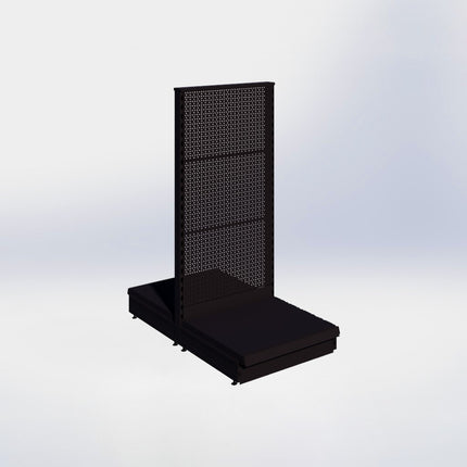 Middenstelling perforatie - H140 x B66,5 x D57 cm - 1 niveau - Zwart