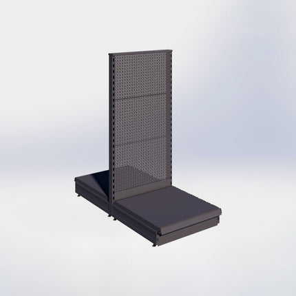 Middenstelling perforatie - H140 x B66,5 x D67 cm - 1 niveau - Antraciet