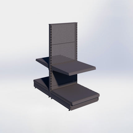 Middenstelling perforatie - H140 x B66,5 x D67 cm - 2 niveaus - Antraciet