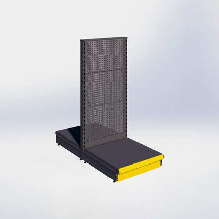 Middenstelling perforatie - H140 x B66,5 x D67 cm - 1 niveau - Antraciet