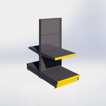 Middenstelling perforatie - H140 x B66,5 x D67 cm - 2 niveaus - Antraciet