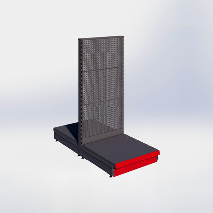 Middenstelling perforatie - H140 x B66,5 x D67 cm - 1 niveau - Antraciet