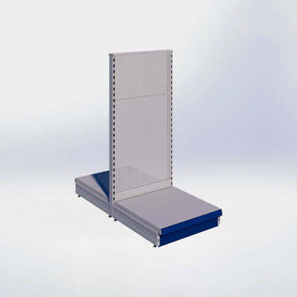 Middenstelling perforatie - H140 x B66,5 x D67 cm - 1 niveau - Grijs