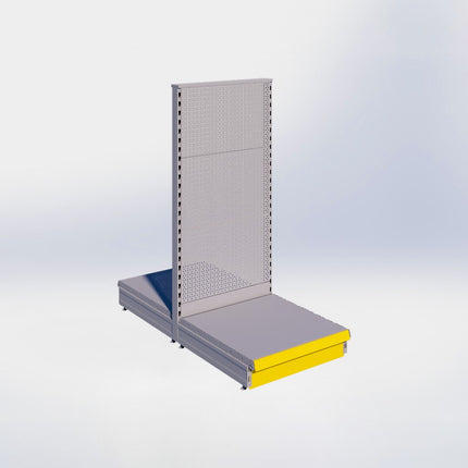 Middenstelling perforatie - H140 x B66,5 x D67 cm - 1 niveau - Grijs
