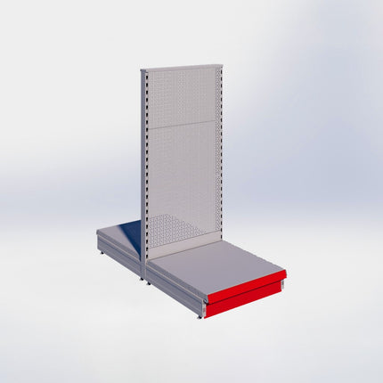 Middenstelling perforatie - H140 x B66,5 x D67 cm - 1 niveau - Grijs