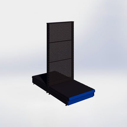 Middenstelling perforatie - H140 x B66,5 x D67 cm - 1 niveau - Zwart