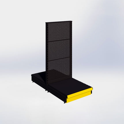 Middenstelling perforatie - H140 x B66,5 x D67 cm - 1 niveau - Zwart