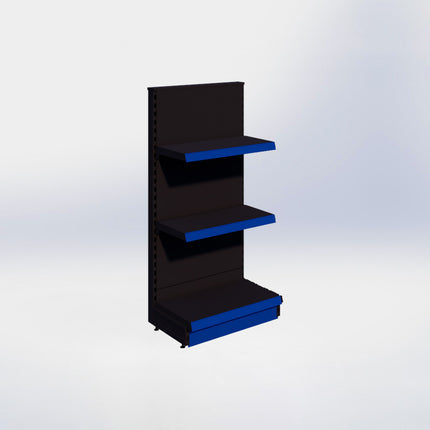 Kopstelling - H140 x B66,5 x D37 cm - 3 niveaus - Zwart