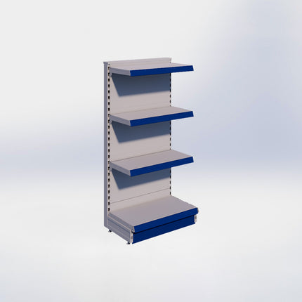 Kopstelling - H140 x B66,5 x D37 cm - 4 niveaus - Grijs