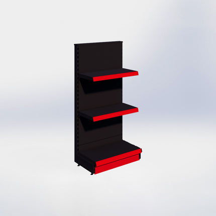 Kopstelling - H140 x B66,5 x D37 cm - 3 niveaus - Zwart