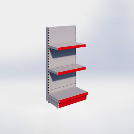 Kopstelling - H140 x B66,5 x D37 cm - 3 niveaus - Grijs