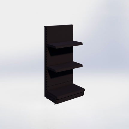 Kopstelling - H140 x B66,5 x D37 cm - 3 niveaus - Zwart