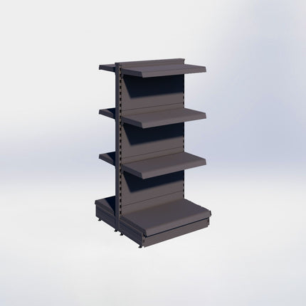 Middenstelling - H140 x B66,5 x D37 cm - 4 niveaus - Antraciet