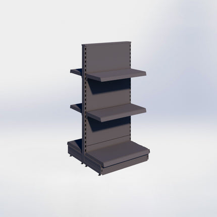 Middenstelling - H140 x B66,5 x D37 cm - 3 niveaus - Antraciet