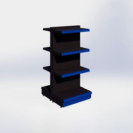 Middenstelling - H140 x B66,5 x D37 cm - 4 niveaus - Zwart