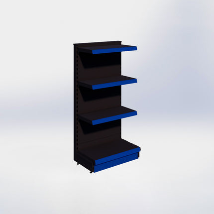 Kopstelling - H140 x B66,5 x D37 cm - 4 niveaus - Zwart