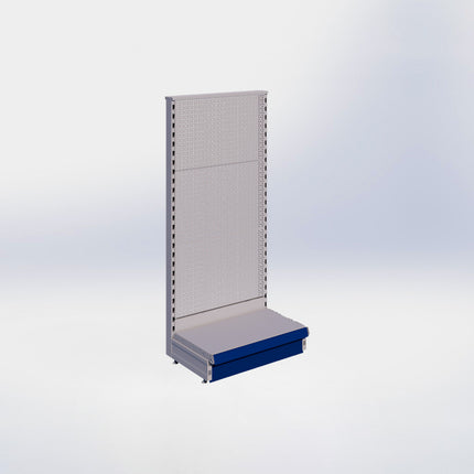 Kopstelling perforatie - H140 x B66,5 x D37 cm - 1 niveau - Grijs