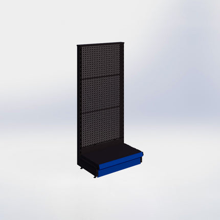 Kopstelling perforatie - H140 x B66,5 x D37 cm - 1 niveau - Zwart