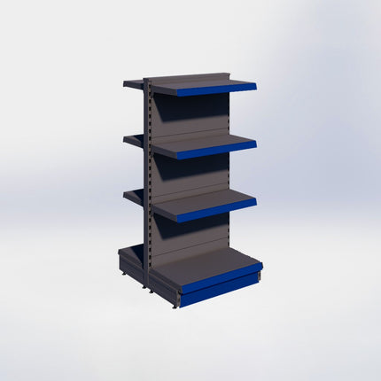 Middenstelling - H140 x B66,5 x D37 cm - 4 niveaus - Antraciet