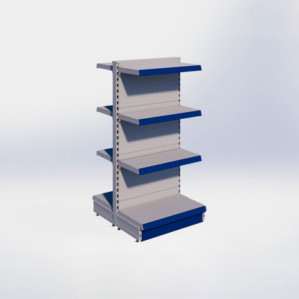 Middenstelling - H140 x B66,5 x D37 cm - 4 niveaus - Grijs