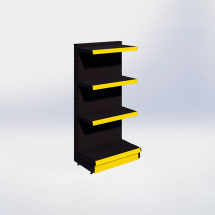 Kopstelling - H140 x B66,5 x D37 cm - 4 niveaus - Zwart