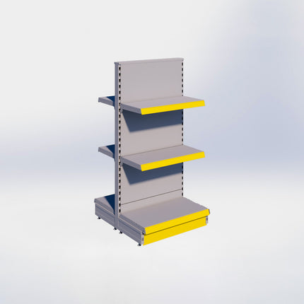 Middenstelling - H140 x B66,5 x D37 cm - 3 niveaus - Grijs