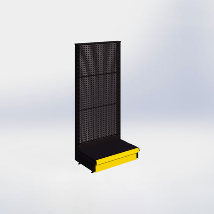 Kopstelling perforatie - H140 x B66,5 x D37 cm - 1 niveau - Zwart