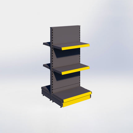 Middenstelling - H140 x B66,5 x D37 cm - 3 niveaus - Antraciet