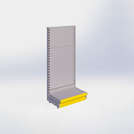 Kopstelling perforatie - H140 x B66,5 x D37 cm - 1 niveau - Grijs