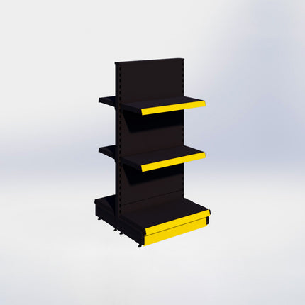 Middenstelling - H140 x B66,5 x D37 cm - 3 niveaus - Zwart