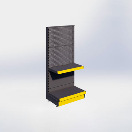 Kopstelling perforatie - H140 x B66,5 x D37 cm - 2 niveaus - Antraciet