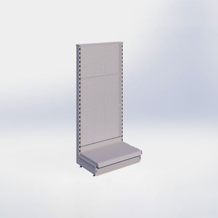 Kopstelling perforatie - H140 x B66,5 x D37 cm - 1 niveau - Grijs