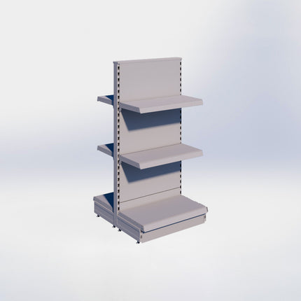 Middenstelling - H140 x B66,5 x D37 cm - 3 niveaus - Grijs