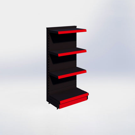 Kopstelling - H140 x B66,5 x D37 cm - 4 niveaus - Zwart